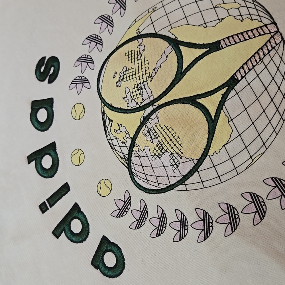 Adidas Overaized Tennis Academy White Graphic Sweater - Picture 6 of 6